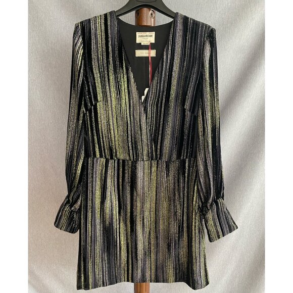 NWT Zadig & Voltaire | “Rain Glitter” Silk-Blend Mini Dress - Picture 7 of 16